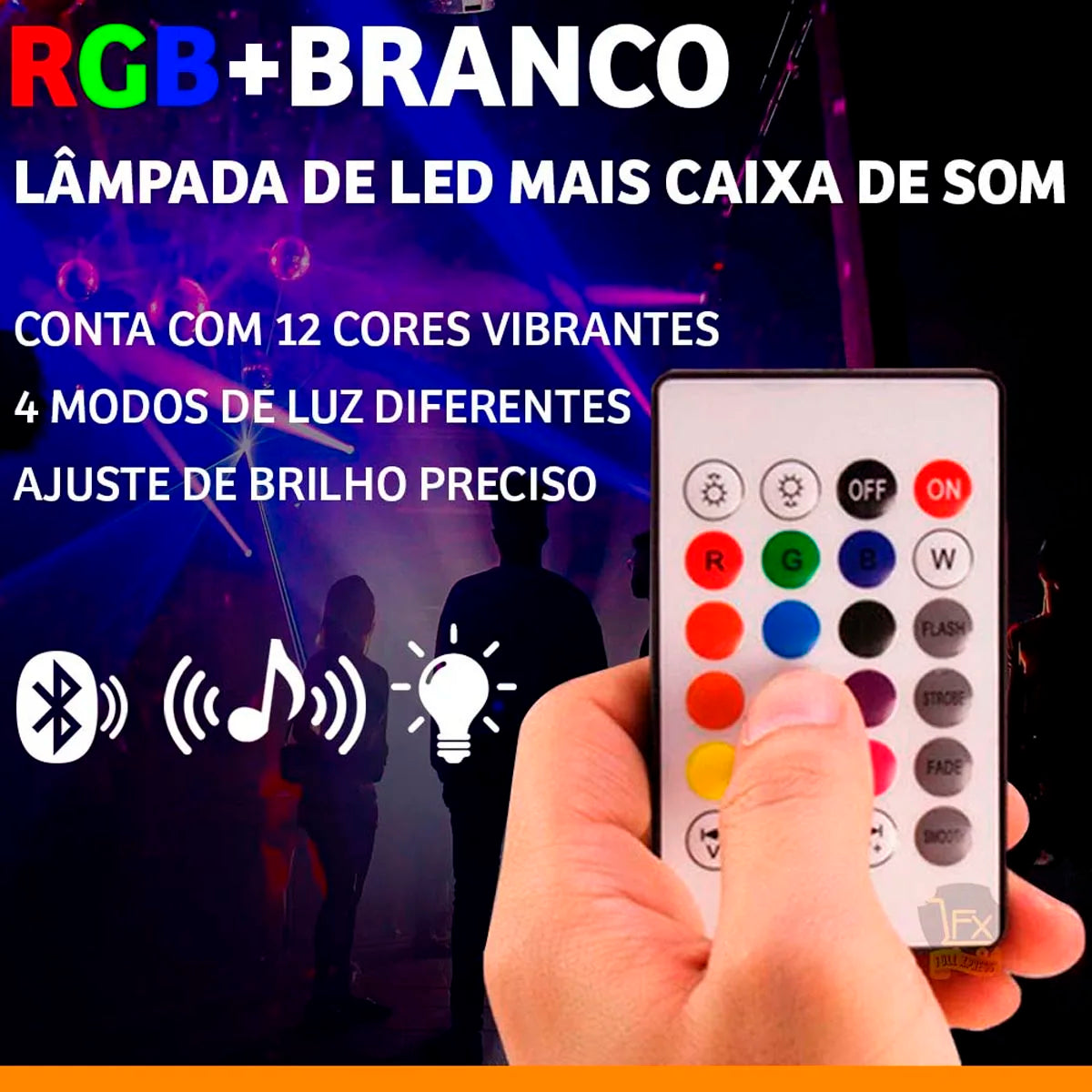 Caixa de Música LED RGB Bluetooth com Som para Festa e Música