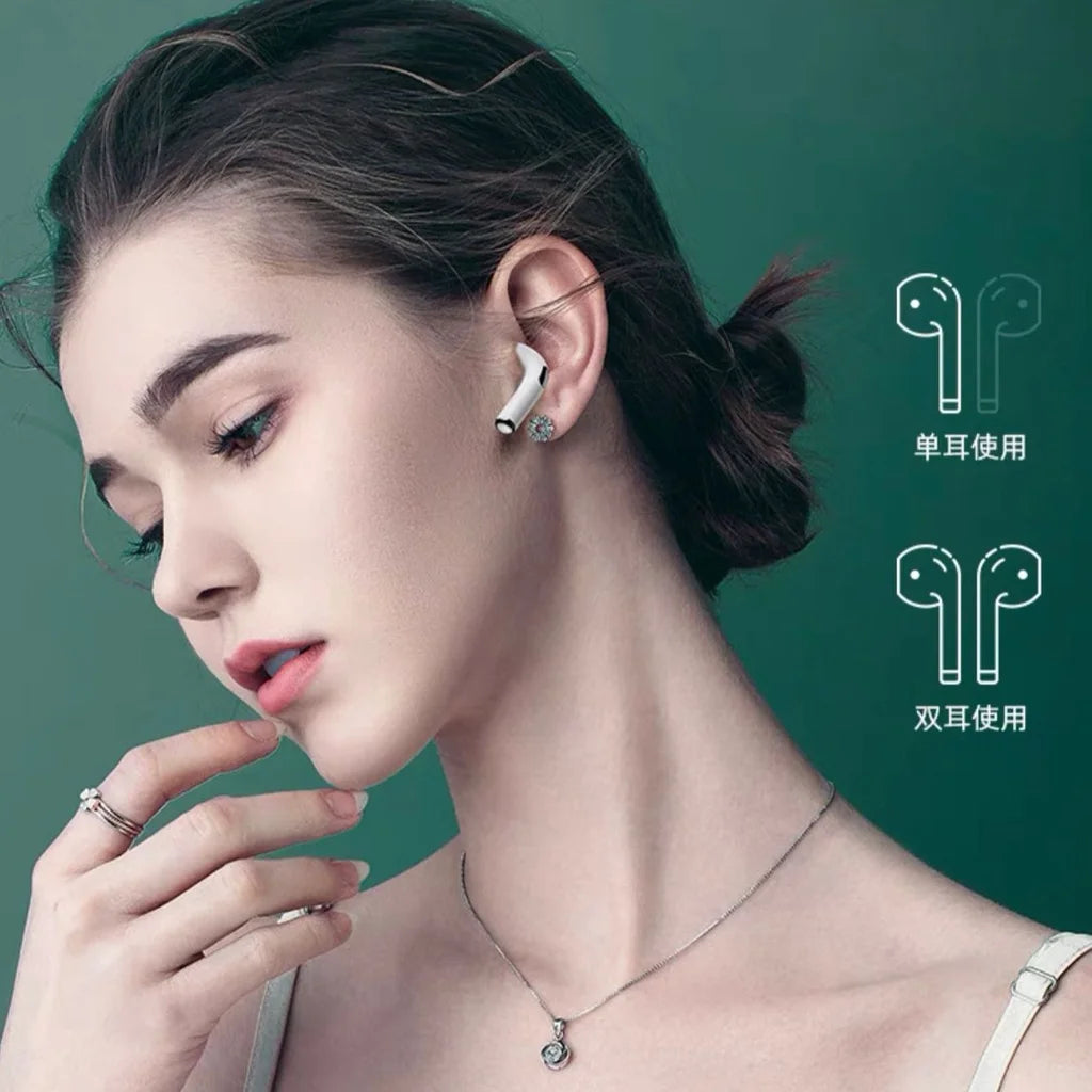 Wireless Bluetooth Earphone With White TWS Sports Microphone