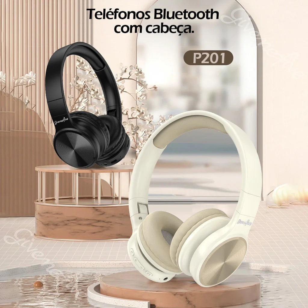 P201 Fone de ouvido sem fio com iluminação, redução de ruído, estéreo, fones de ouvido para computador, jogos, escritório,