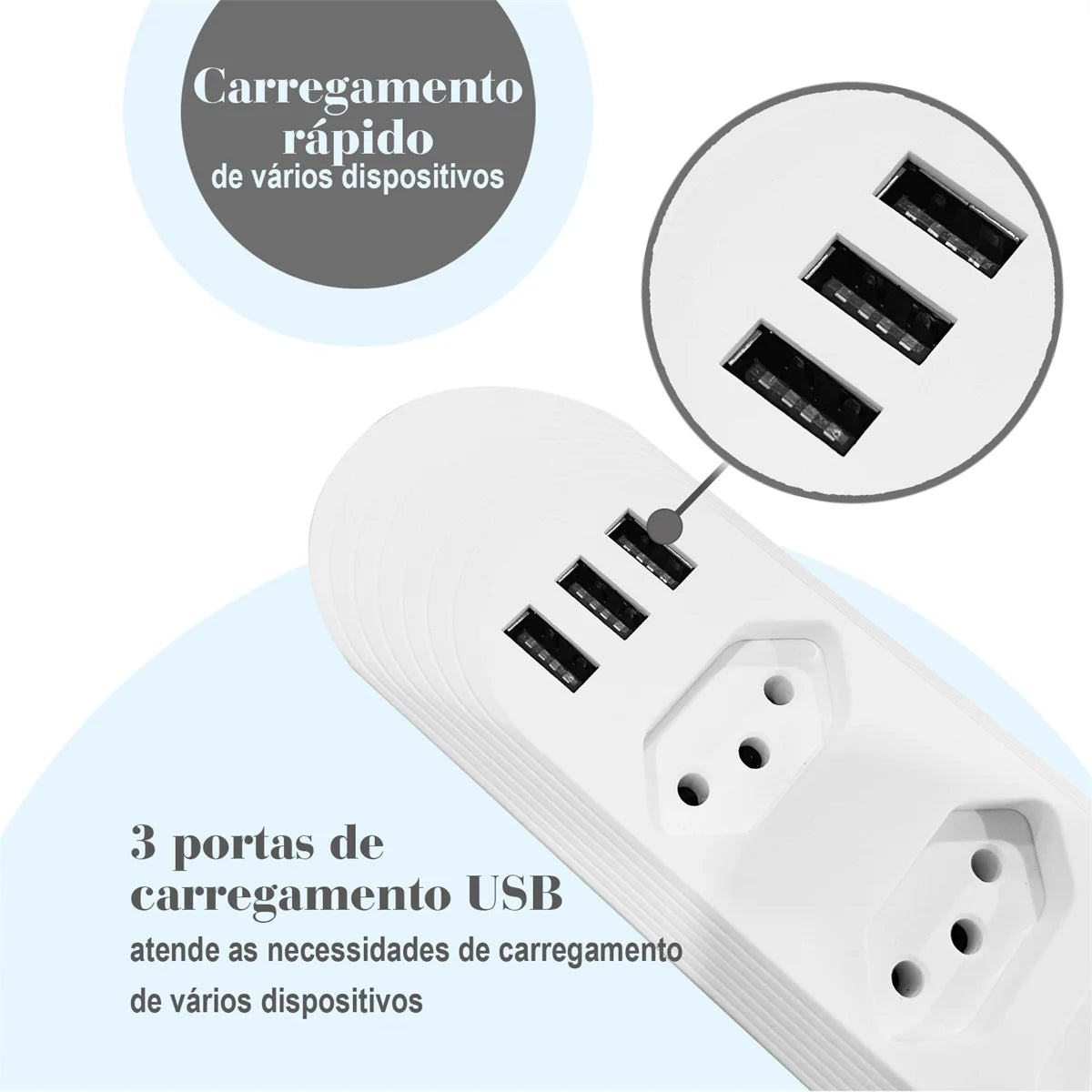 2M USB Socket Outlet, Line Filter, Plug, Extension Socket, Extensive Power Socket, Brazil Standard Retractable Socket Tower
