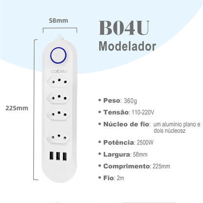 2M USB Socket Outlet, Line Filter, Plug, Extension Socket, Extensive Power Socket, Brazil Standard Retractable Socket Tower