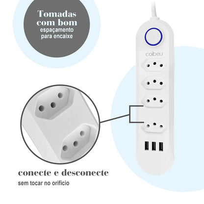 2M USB Socket Outlet, Line Filter, Plug, Extension Socket, Extensive Power Socket, Brazil Standard Retractable Socket Tower