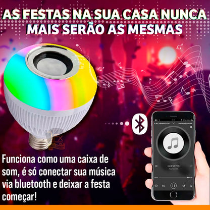 Caixa de Música LED RGB Bluetooth com Som para Festa e Música